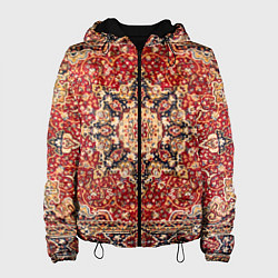 Куртка с капюшоном женская Ковер на стене, цвет: 3D-черный