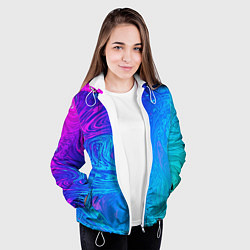 Куртка с капюшоном женская BACKGROUND IN NEON, цвет: 3D-белый — фото 2