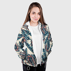 Куртка с капюшоном женская Тихие тропики, цвет: 3D-белый — фото 2
