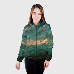 Куртка с капюшоном женская Горы, цвет: 3D-черный — фото 2