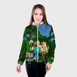 Куртка с капюшоном женская Minecraft, цвет: 3D-белый — фото 2