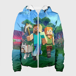 Куртка с капюшоном женская Minecraft, цвет: 3D-белый