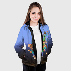 Куртка с капюшоном женская Minecraft, цвет: 3D-черный — фото 2