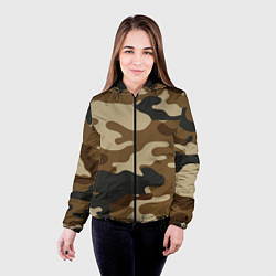 Куртка с капюшоном женская Camouflage, цвет: 3D-черный — фото 2