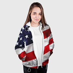 Куртка с капюшоном женская США USA, цвет: 3D-белый — фото 2