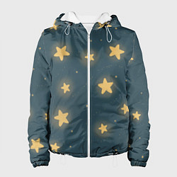 Куртка с капюшоном женская Звезды, цвет: 3D-белый