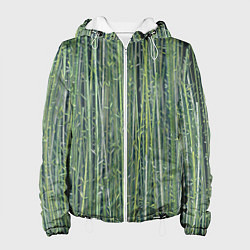 Куртка с капюшоном женская Зеленый бамбук, цвет: 3D-белый