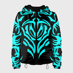 Куртка с капюшоном женская Узор, фэнтези, музыка, тату, цвет: 3D-черный