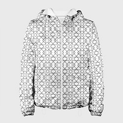 Куртка с капюшоном женская Геометрический узор, цвет: 3D-белый