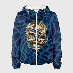 Куртка с капюшоном женская Snake&Skull, цвет: 3D-белый