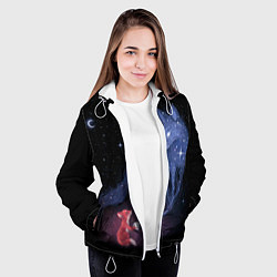 Куртка с капюшоном женская Лиса и ее дух, цвет: 3D-белый — фото 2