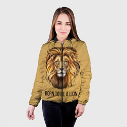 Куртка с капюшоном женская Рождённый быть львом, цвет: 3D-черный — фото 2