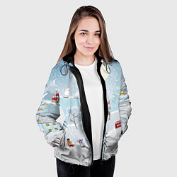 Куртка с капюшоном женская Зимний дворик, цвет: 3D-черный — фото 2