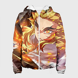 Куртка с капюшоном женская Клинок Рассекающий Демонов, цвет: 3D-белый