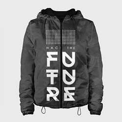 Куртка с капюшоном женская Надпись Hack the future, цвет: 3D-черный