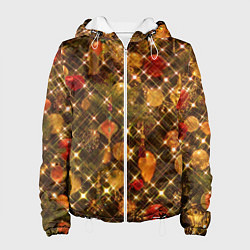 Куртка с капюшоном женская Новый Год, цвет: 3D-белый