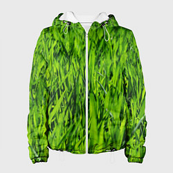 Куртка с капюшоном женская Трава, цвет: 3D-белый