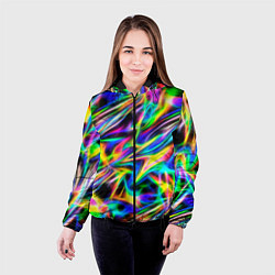 Куртка с капюшоном женская Космическая хризонтема, цвет: 3D-черный — фото 2