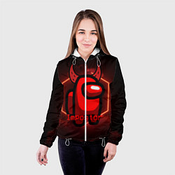 Куртка с капюшоном женская AMONG US IMPOSTOR, цвет: 3D-белый — фото 2