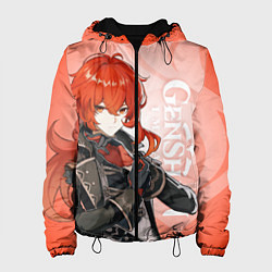 Куртка с капюшоном женская GENSHIN IMPACT, ДИЛЮК, цвет: 3D-черный