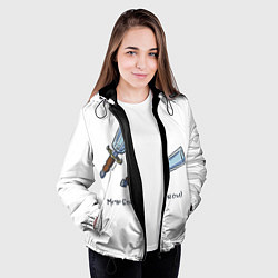 Куртка с капюшоном женская Все говорят, что пить нельзя, цвет: 3D-черный — фото 2