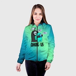 Куртка с капюшоном женская Among Us, цвет: 3D-черный — фото 2