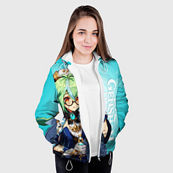 Куртка с капюшоном женская GENSHIN IMPACT, САХАРОЗА, цвет: 3D-белый — фото 2