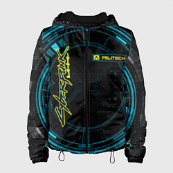 Куртка с капюшоном женская Cyberpunk Militech Corporation, цвет: 3D-черный