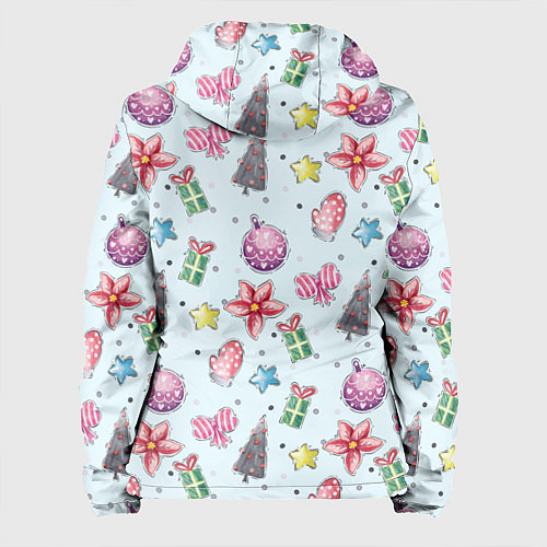 Женская куртка Новогодние игрушки / 3D-Черный – фото 2