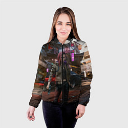 Куртка с капюшоном женская Cyberpunk 2077, цвет: 3D-черный — фото 2