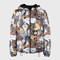 Куртка с капюшоном женская Dogs, цвет: 3D-черный