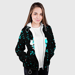 Куртка с капюшоном женская Черный клевер, цвет: 3D-белый — фото 2