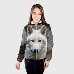 Куртка с капюшоном женская Волк, цвет: 3D-белый — фото 2