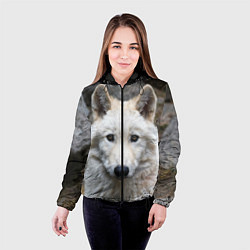 Куртка с капюшоном женская Волк, цвет: 3D-черный — фото 2