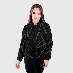 Куртка с капюшоном женская Змеи, цвет: 3D-черный — фото 2
