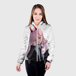 Куртка с капюшоном женская Человек Бензопила, цвет: 3D-белый — фото 2
