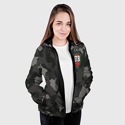 Куртка с капюшоном женская Пограничные войска, цвет: 3D-черный — фото 2