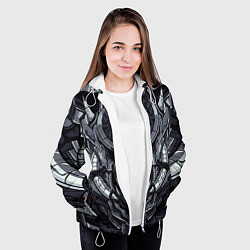 Куртка с капюшоном женская Механический робот, цвет: 3D-белый — фото 2