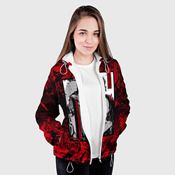Куртка с капюшоном женская Клинок рассекающий демонов, цвет: 3D-белый — фото 2