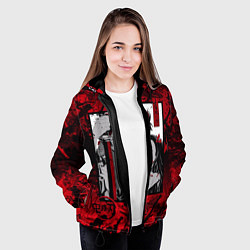Куртка с капюшоном женская Клинок рассекающий демонов, цвет: 3D-черный — фото 2