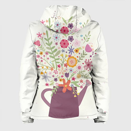 Женская куртка Цветы в чайнике / 3D-Черный – фото 2
