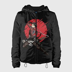 Куртка с капюшоном женская Атака Титанов, цвет: 3D-черный