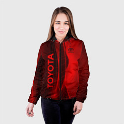 Куртка с капюшоном женская Toyota, цвет: 3D-черный — фото 2