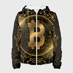 Куртка с капюшоном женская ЗОЛОТОЙ БИТКОИН, цвет: 3D-белый
