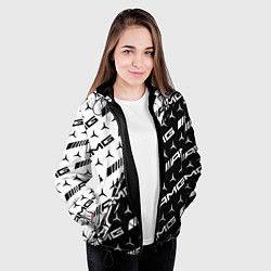 Куртка с капюшоном женская MERCEDES BENZ AMG, цвет: 3D-черный — фото 2