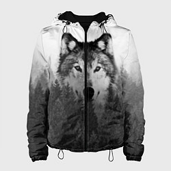 Куртка с капюшоном женская Волк, цвет: 3D-черный
