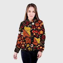 Куртка с капюшоном женская ХОХЛОМА, цвет: 3D-черный — фото 2