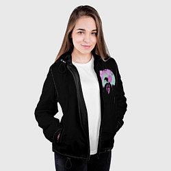 Куртка с капюшоном женская Атака Титанов, цвет: 3D-черный — фото 2
