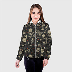 Куртка с капюшоном женская Рок-музыка, цвет: 3D-белый — фото 2