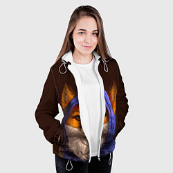 Куртка с капюшоном женская Лисенок в капюшоне, цвет: 3D-белый — фото 2